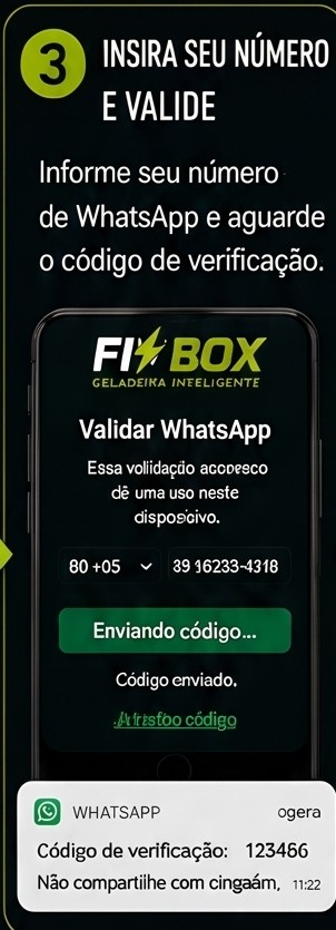 Referência visual do passo 3: Informe seu WhatsApp