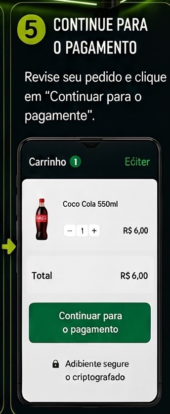 Referência visual do passo 6: Revise seu pedido